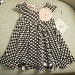 Baby Girl Cap Sleeve Dotted Dress w/Bloomers